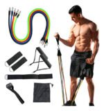 Dion Set De Bandas De Resistencia, Elasticas Para Ejercicio, 11 Piezas 5 Bandas Asas, Bolsa De Transporte, Correas Para Tobillo Y Accesorio De Anclaje Azul A... - Imagen 2