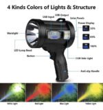 Foco Recargable Led Luz Panel Solar Linterna Caza Campamento - Imagen 5
