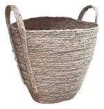 Canasto Rústico De Leña Piñas Chico De Yute Reforzado Hogar - Imagen 2