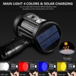 Foco Recargable Led Luz Panel Solar Linterna Caza Color De La Linterna Negro Color De La Luz Blanco - Imagen 7