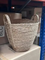 Canasto Rústico De Leña Piñas Chico De Yute Reforzado Hogar - Imagen 3