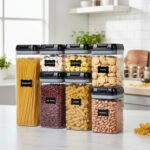 Set X 7 Herméticos Contenedores O Recipiente Organizadores Negro - Imagen 2