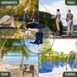 Silla Plegable Camping/playa Portavasos Portátil Exteriores® Color Azul - Imagen 7