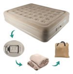 Colchón Inflable 2 Plazas Matrimonial Bomba Electrica Sin Co Beige - Imagen 2
