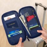 Billetera Porta Documentos, Organizado Viaje Pasaporte Color Diseño De La Tela Lisa - Imagen 2