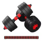 Set Mancuernas Ajustable Regulables 20kg Juego Kit 3 En 1 Negro - Imagen 6