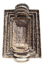 Canasto Organizador Yute 4 Unidades Set Con Manija Reforzado - Imagen 5