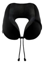 Almohada Viaje Viscoelastica Cervical Cuello Avion Descanso Color Negro Diseño De La Tela Afelpado