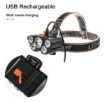 Linterna Frontal Recargable 1000lm Irm Led 5 Modos A Prueba De Agua Camping Blanco Negro - Imagen 5