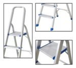 Escalera Domestica Aluminio Reforzada 3 Escalones 150 Kg - Imagen 6