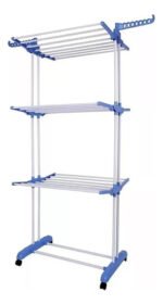 Tendedero De Ropa Plegable Multifuncional Portatil Con Rued - Imagen 3