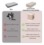 Colchón Somier Inflable Sin Corriente Plaza Bomba Eléctrica Beige - Imagen 4