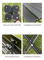 Mesita De Acampar Portátil Aluminio Ultraligera Camping Negro - Imagen 7