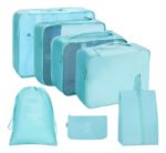 Kit De Bolsa De Viaje Yalanni Práctico Organizador De Maletas 7 Piezas Color Verde