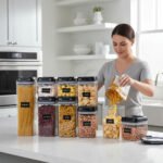 Set X 7 Herméticos Contenedores O Recipiente Organizadores Negro - Imagen 11