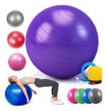 Pelota De Pilates Yoga 65 Cm Funciona Gym + Inflador Tecno Violeta - Imagen 2